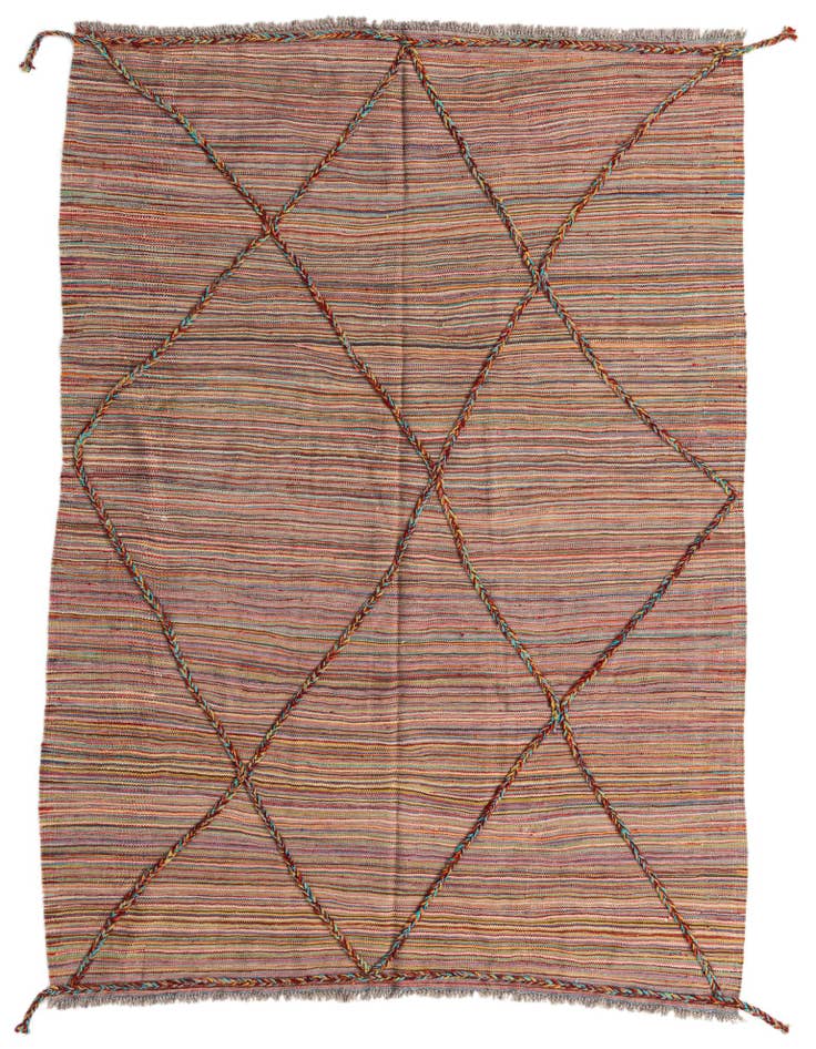 Detail image of 5' 7 x 7' 8 Hand Woven Kilim Modern Wool Rug