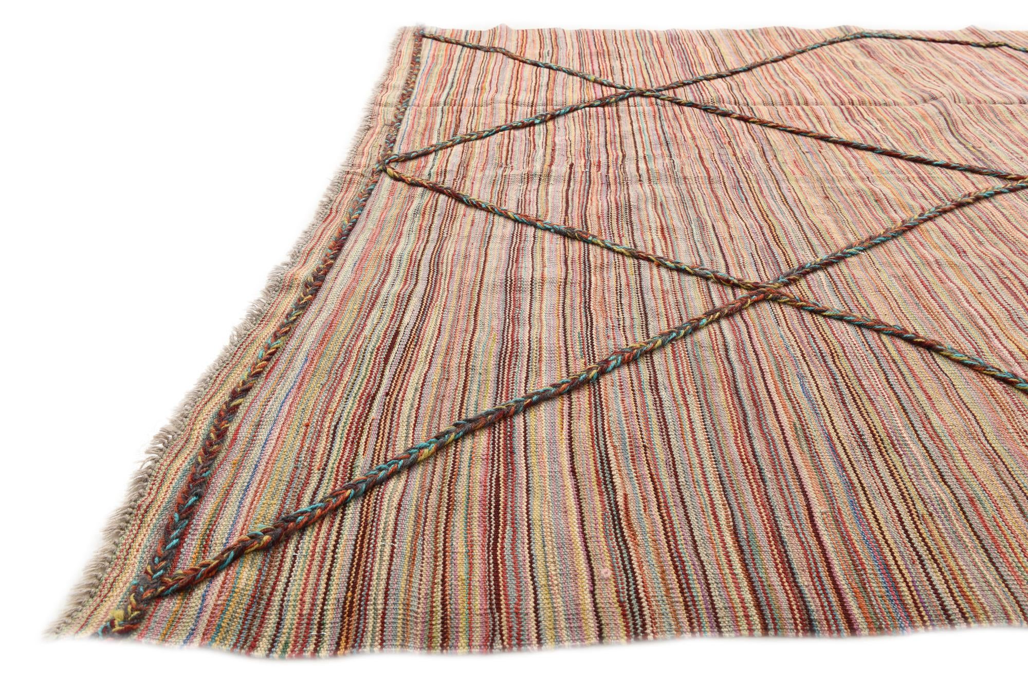 5' 4 x 7' 4 Hand Woven Kilim Modern Wool Rug