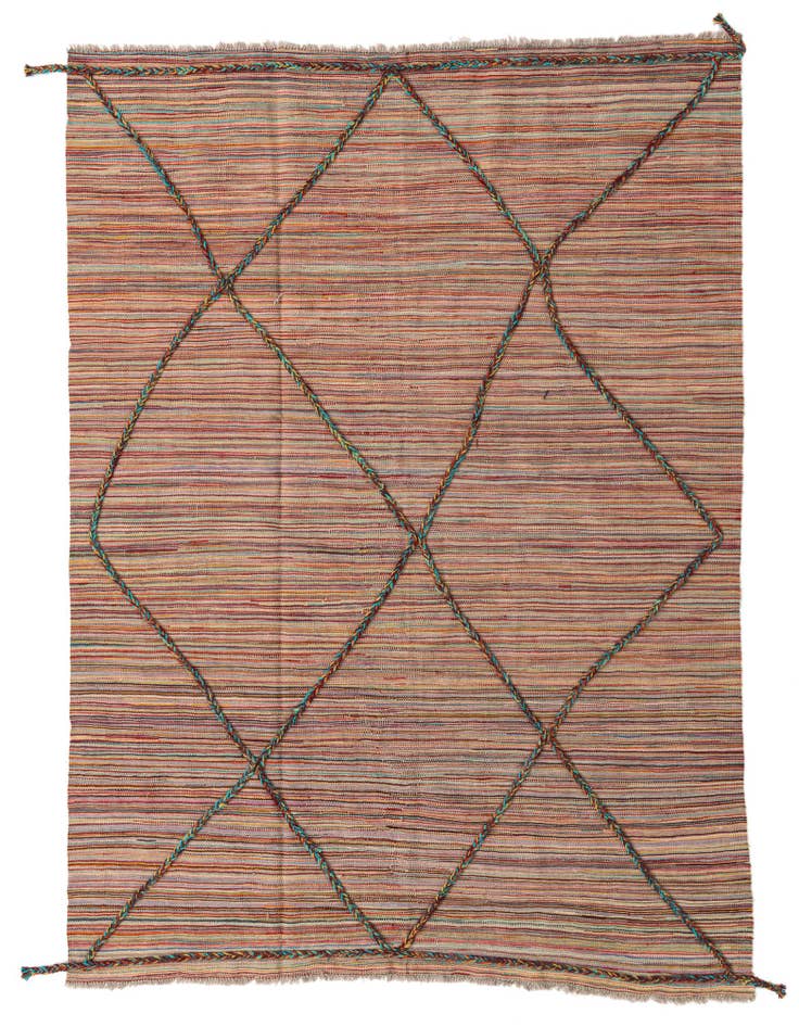 Detail image of 5' 4 x 7' 4 Hand Woven Kilim Modern Wool Rug