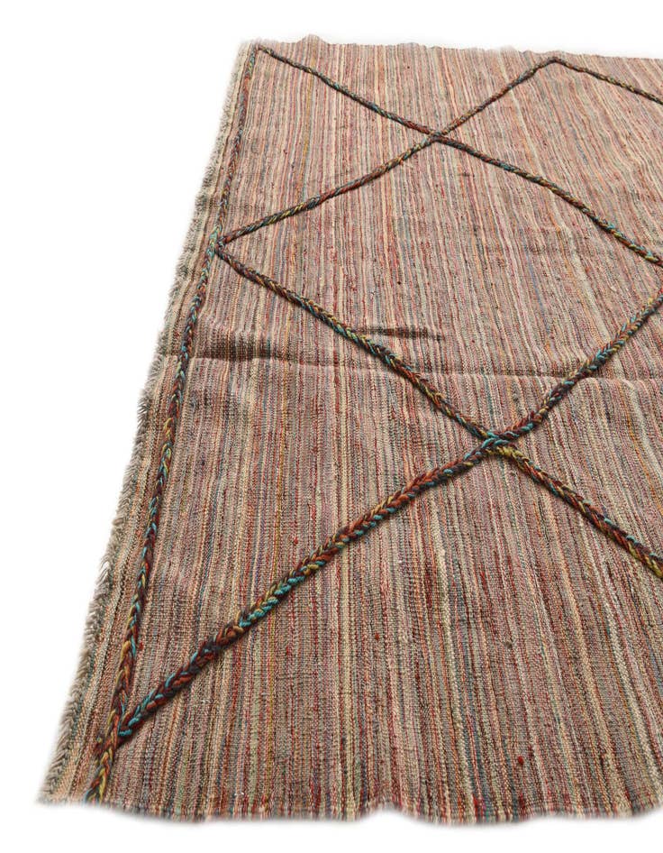 Detail image of 5' 4 x 7' 9  Hand Woven Kilim Modern Wool Rug