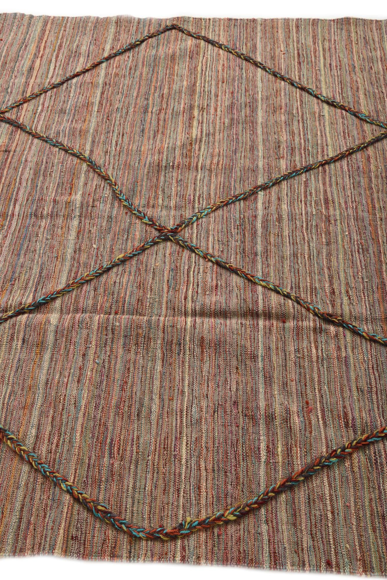 5' 4 x 7' 9 Hand Woven Kilim Modern Wool Rug