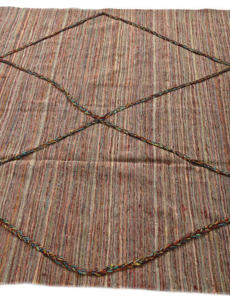 Detail image of 5' 4 x 7' 9  Hand Woven Kilim Modern Wool Rug