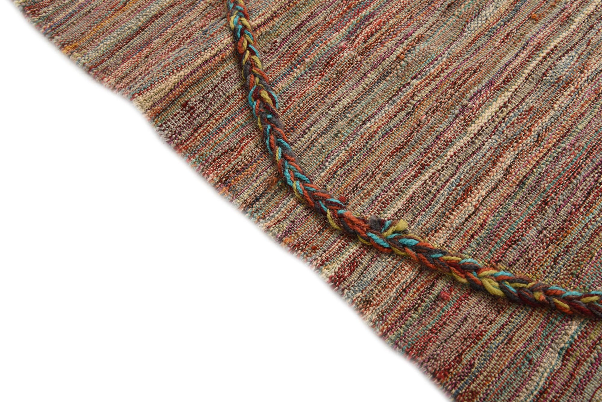 5' 4 x 7' 9 Hand Woven Kilim Modern Wool Rug