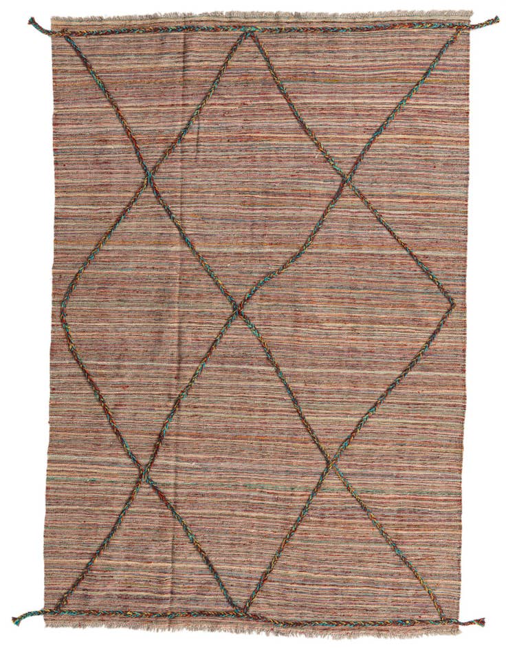 Detail image of 5' 4 x 7' 9 Hand Woven Kilim Modern Wool Rug