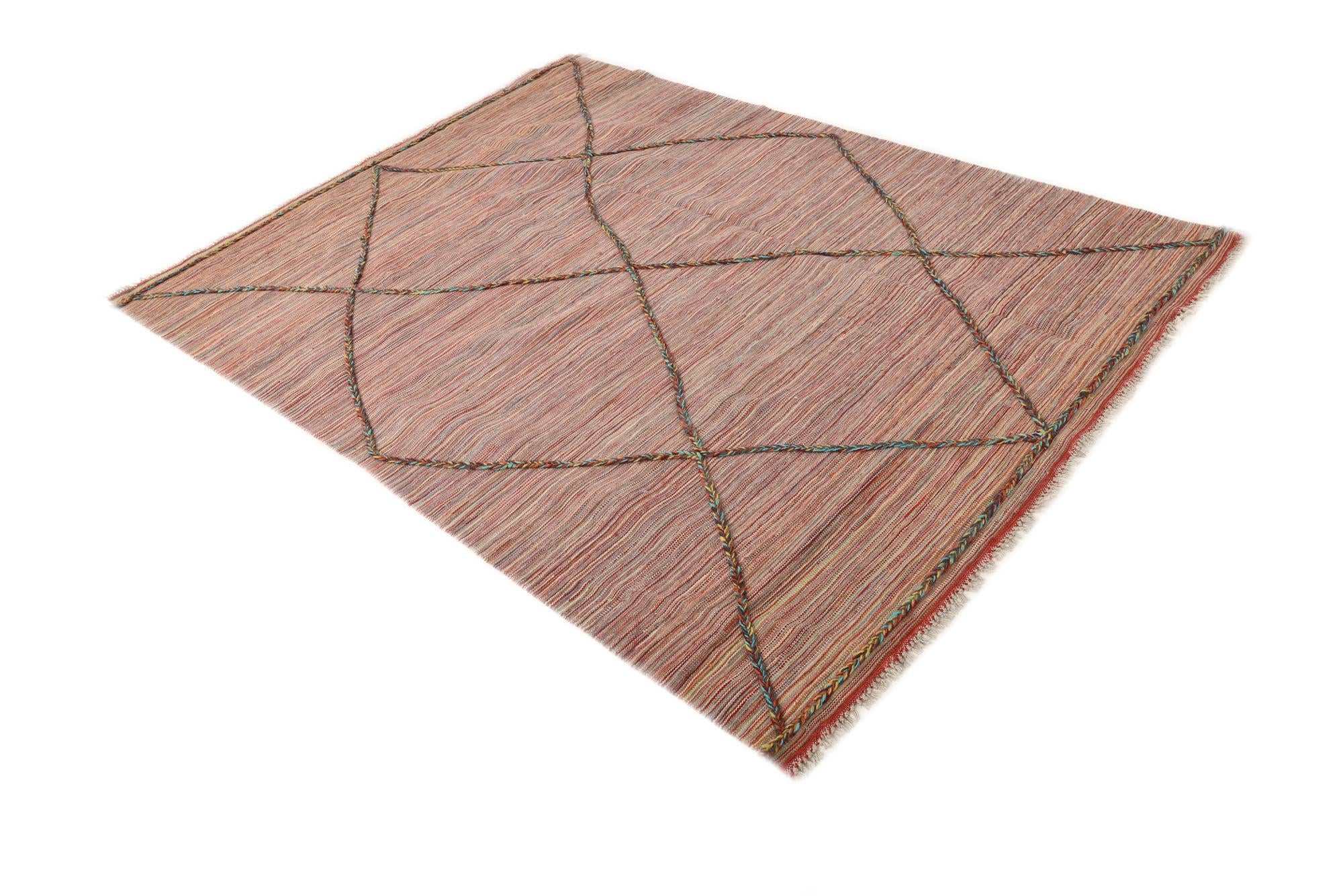 5' 8 x 7' 8 Hand Woven Kilim Modern Wool Rug