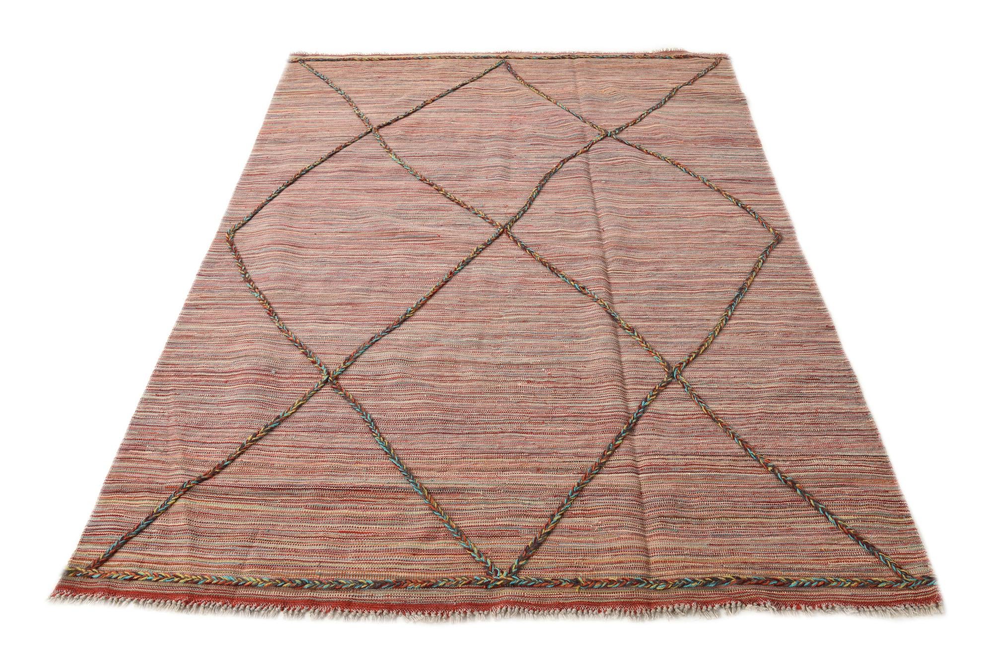 5' 8 x 7' 8 Hand Woven Kilim Modern Wool Rug