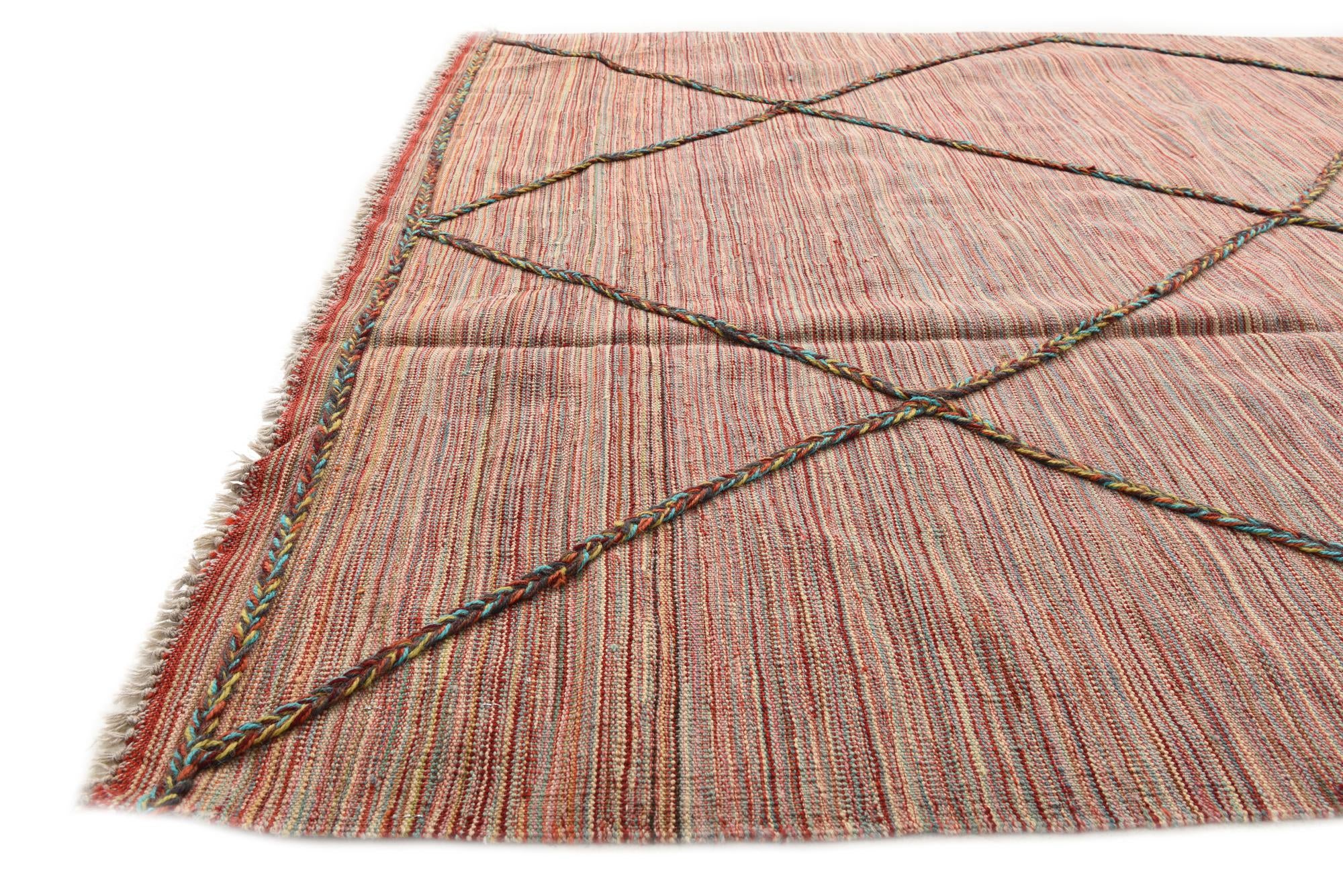 5' 8 x 7' 8 Hand Woven Kilim Modern Wool Rug