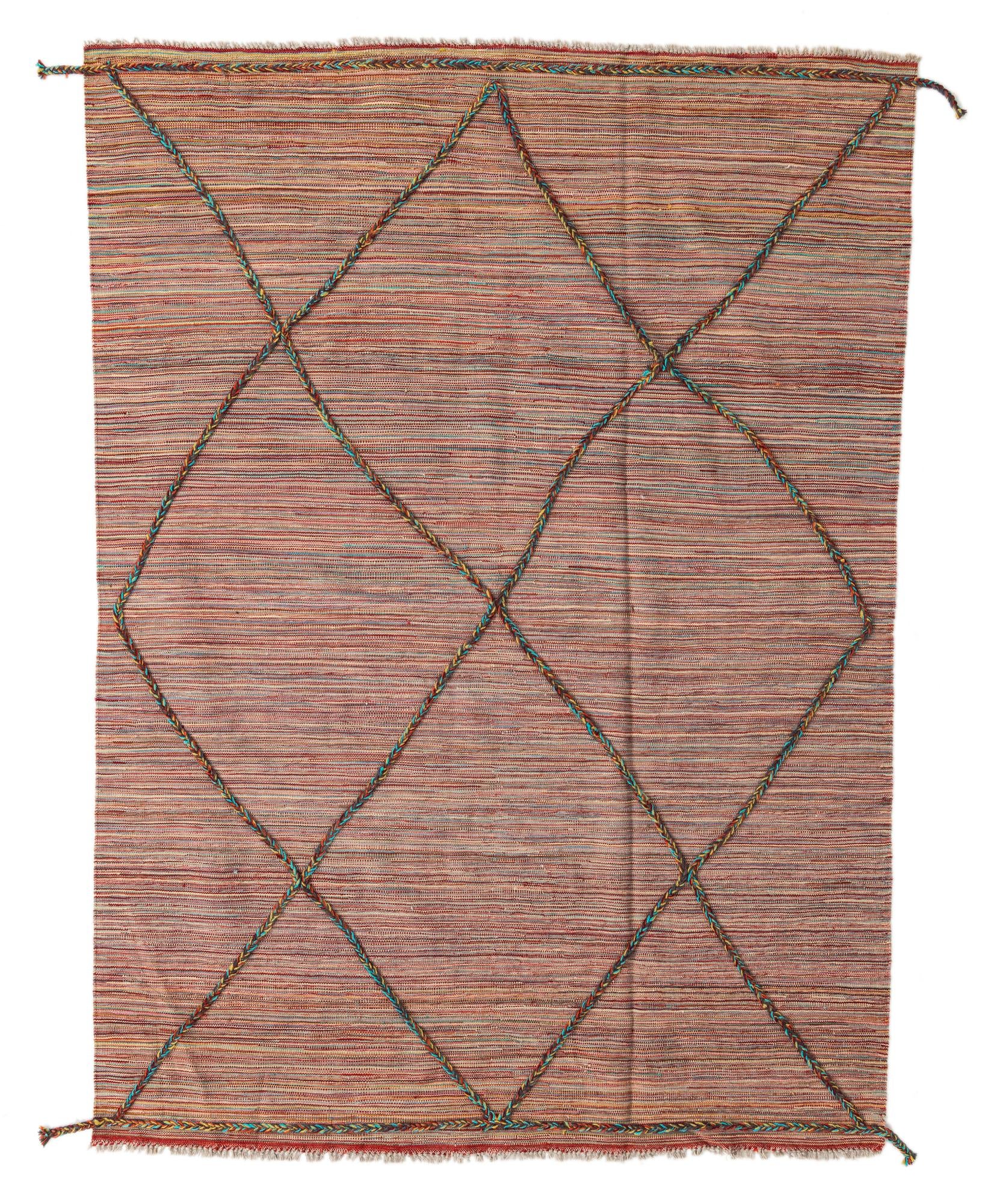 5' 8 x 7' 8 Hand Woven Kilim Modern Wool Rug