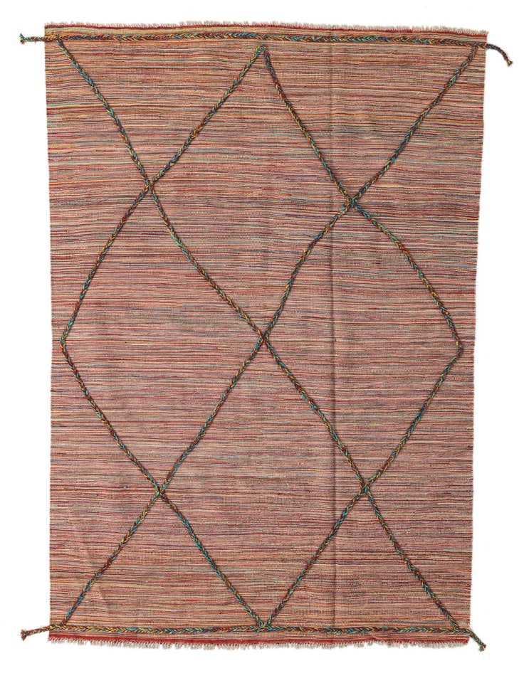 Detail image of 5' 8 x 7' 8 Hand Woven Kilim Modern Wool Rug