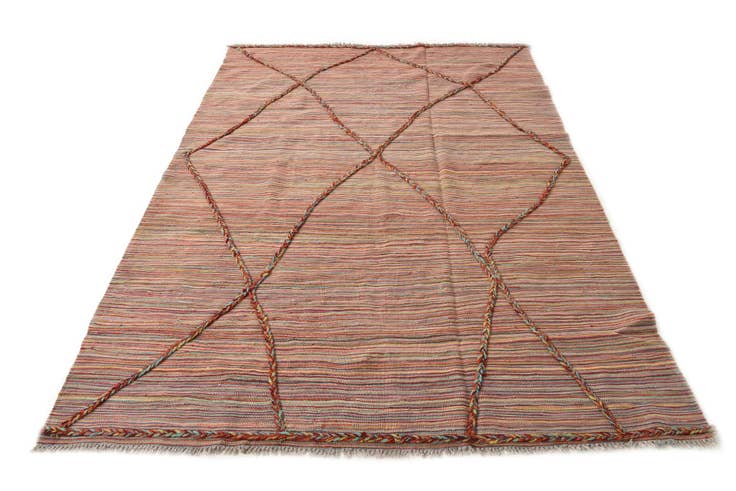 Detail image of 5' 8 x 8' Hand Woven Kilim Modern Wool Rug