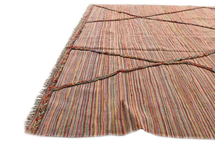 5' 8 x 8' Hand Woven Kilim Modern Wool Rug