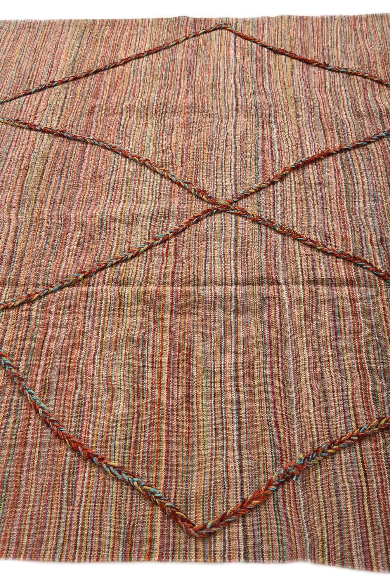 5' 8 x 8' Hand Woven Kilim Modern Wool Rug