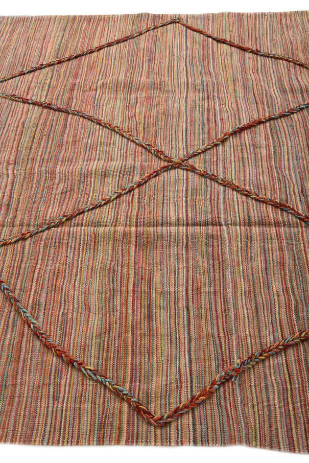 Detail image of 5' 8 x 8' Hand Woven Kilim Modern Wool Rug