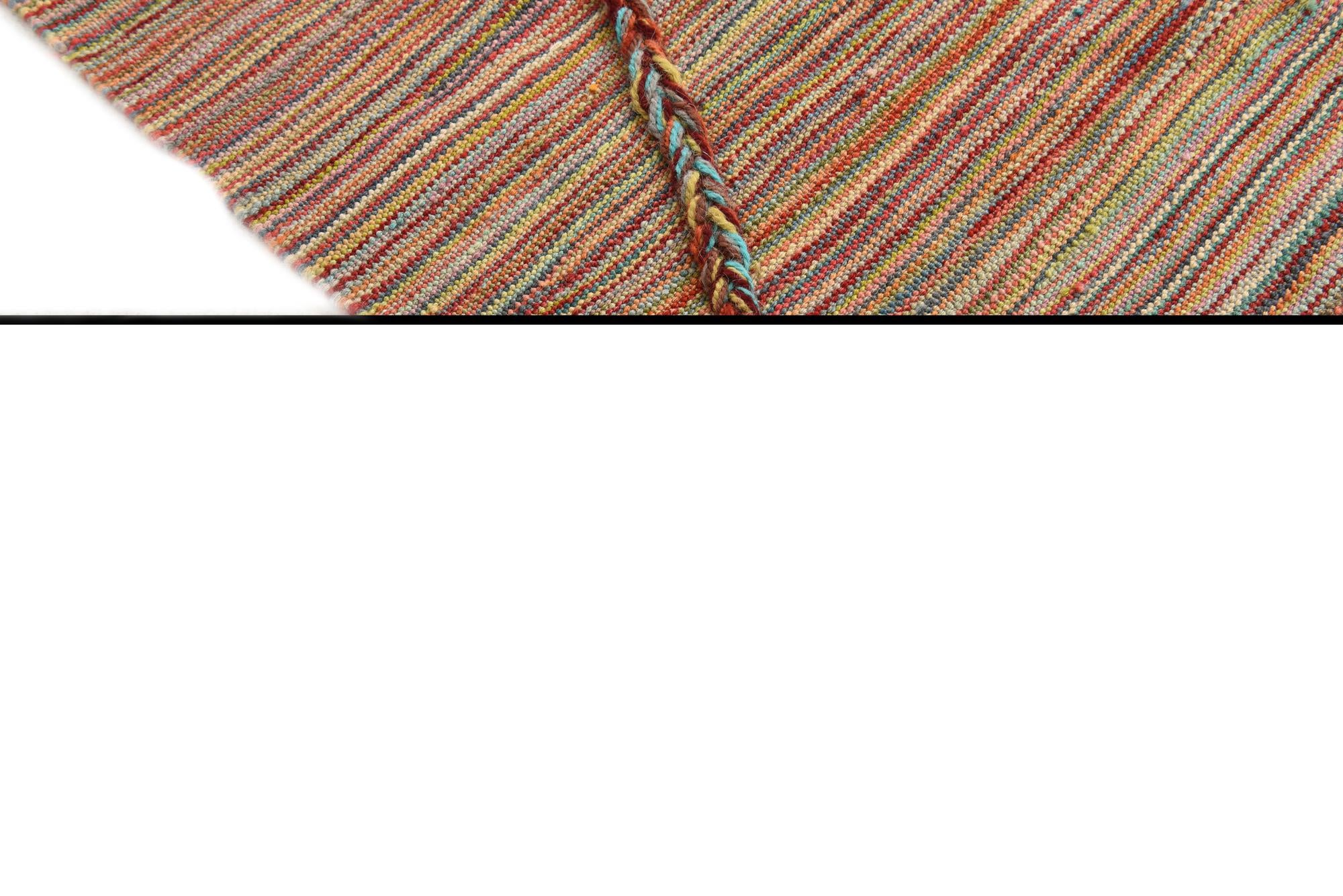 5' 8 x 8' Hand Woven Kilim Modern Wool Rug