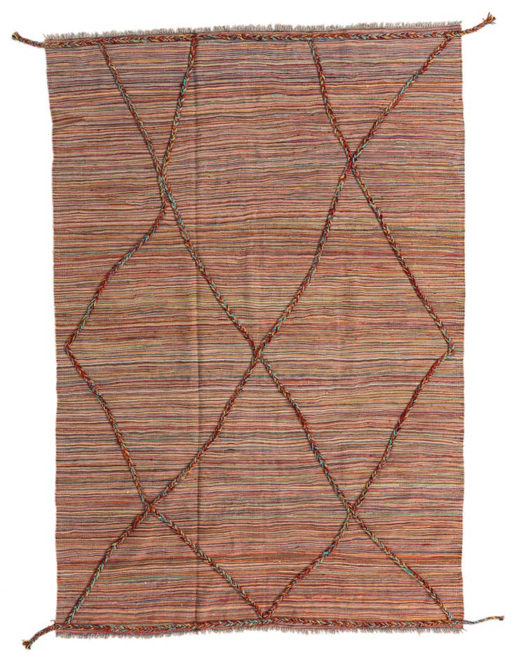 Detail image of 5' 8 x 8' Hand Woven Kilim Modern Wool Rug