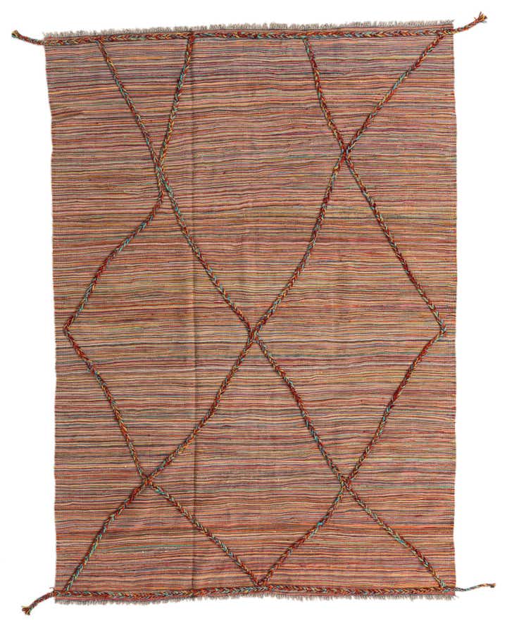 5' 8 x 8' Hand Woven Kilim Modern Wool Rug