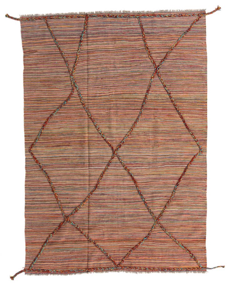 Detail image of 5' 8 x 8' Hand Woven Kilim Modern Wool Rug