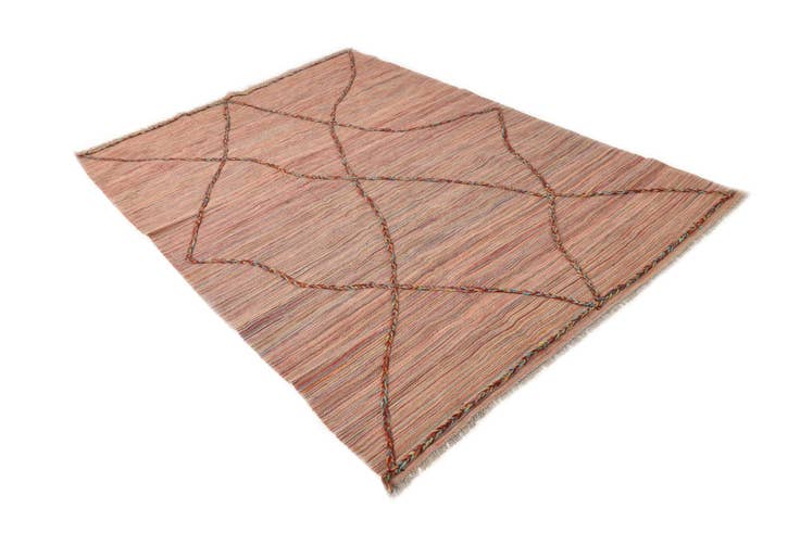 Detail image of 5' 10 x 8' 5 Hand Woven Kilim Modern Wool Rug