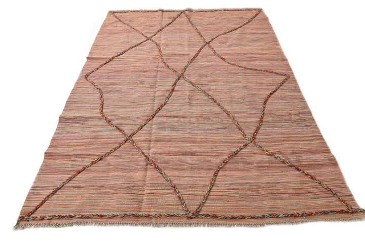 5' 10 x 8' 5 Hand Woven Kilim Modern Wool Rug