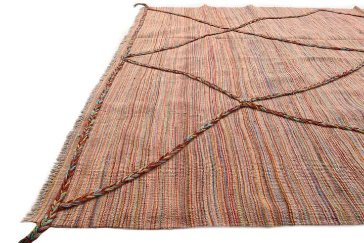 5' 10 x 8' 5 Hand Woven Kilim Modern Wool Rug