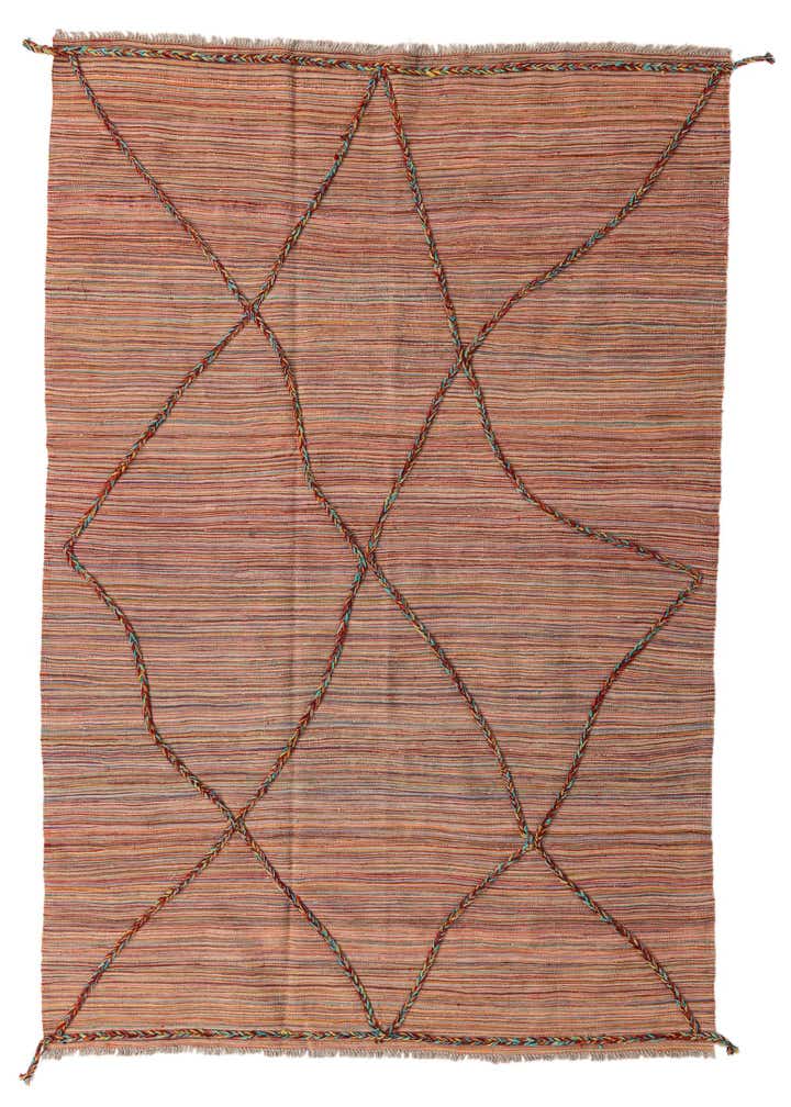 5' 10 x 8' 5 Hand Woven Kilim Modern Wool Rug
