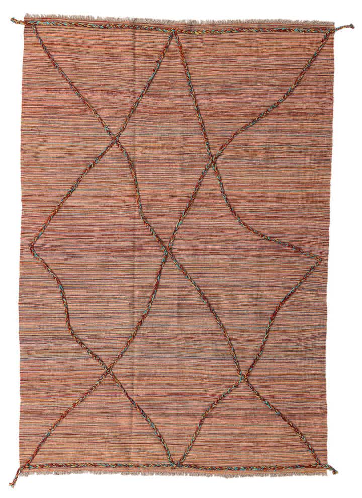 5' 10 x 8' 5 Hand Woven Kilim Modern Wool Rug