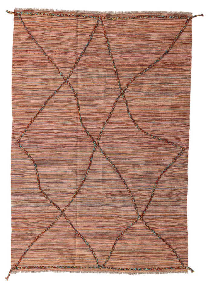 Detail image of 5' 10 x 8' 5 Hand Woven Kilim Modern Wool Rug