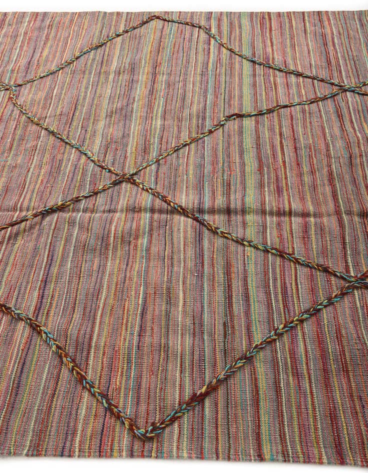 Detail image of 6' x 7' 10  Hand Woven Kilim Modern Wool Rug