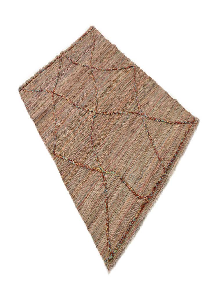 4' 4 x 6' 6 Hand Woven Kilim Modern Wool Rug