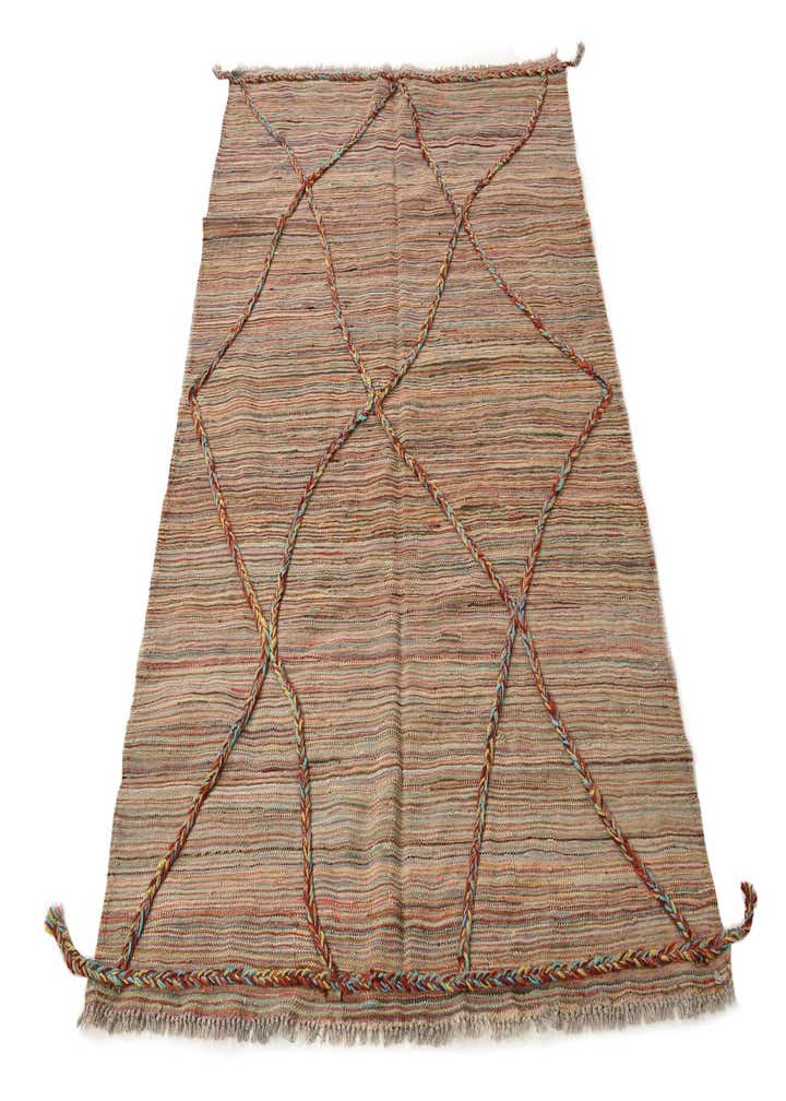 4' 4 x 6' 6 Hand Woven Kilim Modern Wool Rug