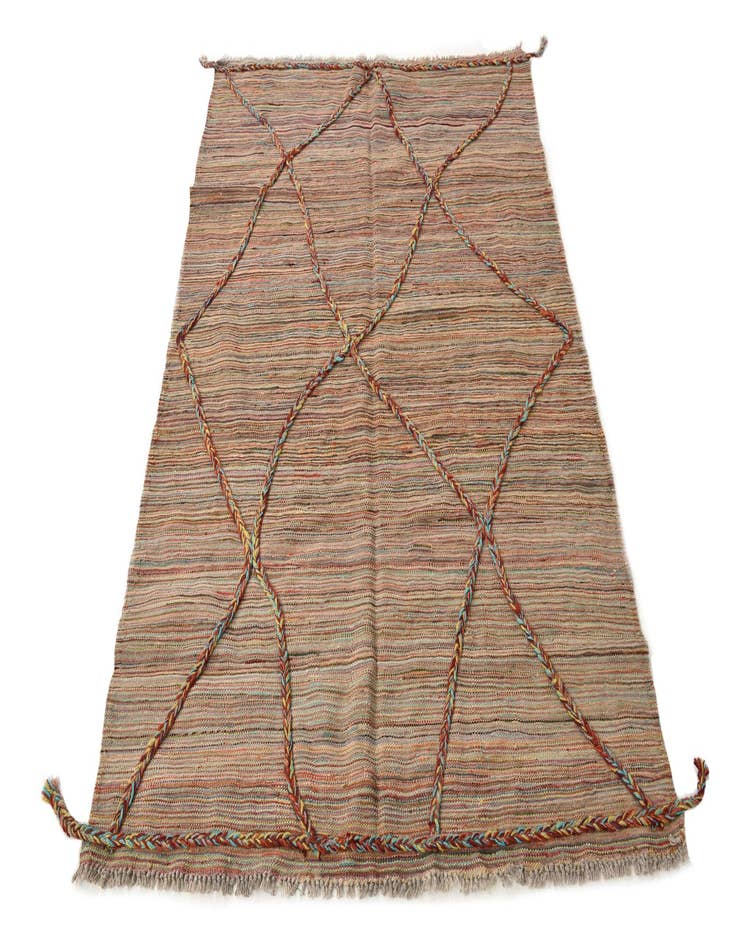 Detail image of 4' 4 x 6' 6 Hand Woven Kilim Modern Wool Rug