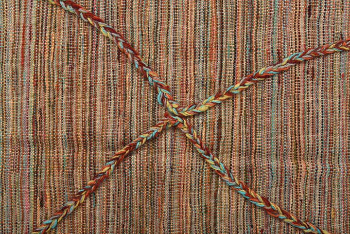 4' 4 x 6' 6 Hand Woven Kilim Modern Wool Rug