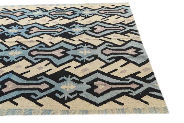 6' 2 x 7' 8 Hand Woven Kilim Modern Wool Rug