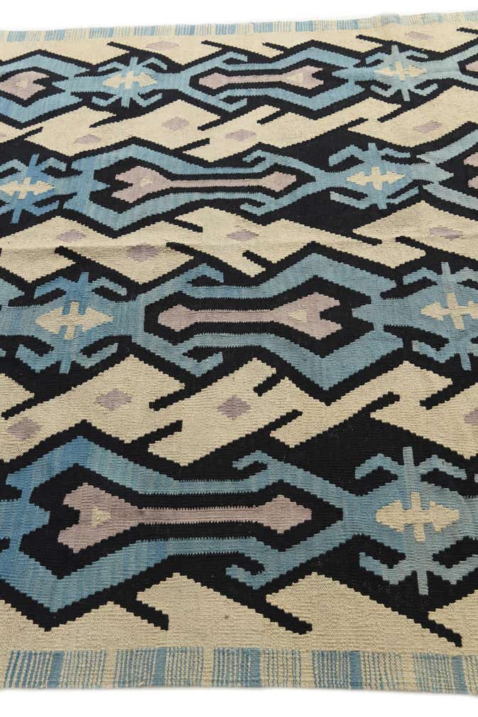 6' 2 x 7' 8 Hand Woven Kilim Modern Wool Rug