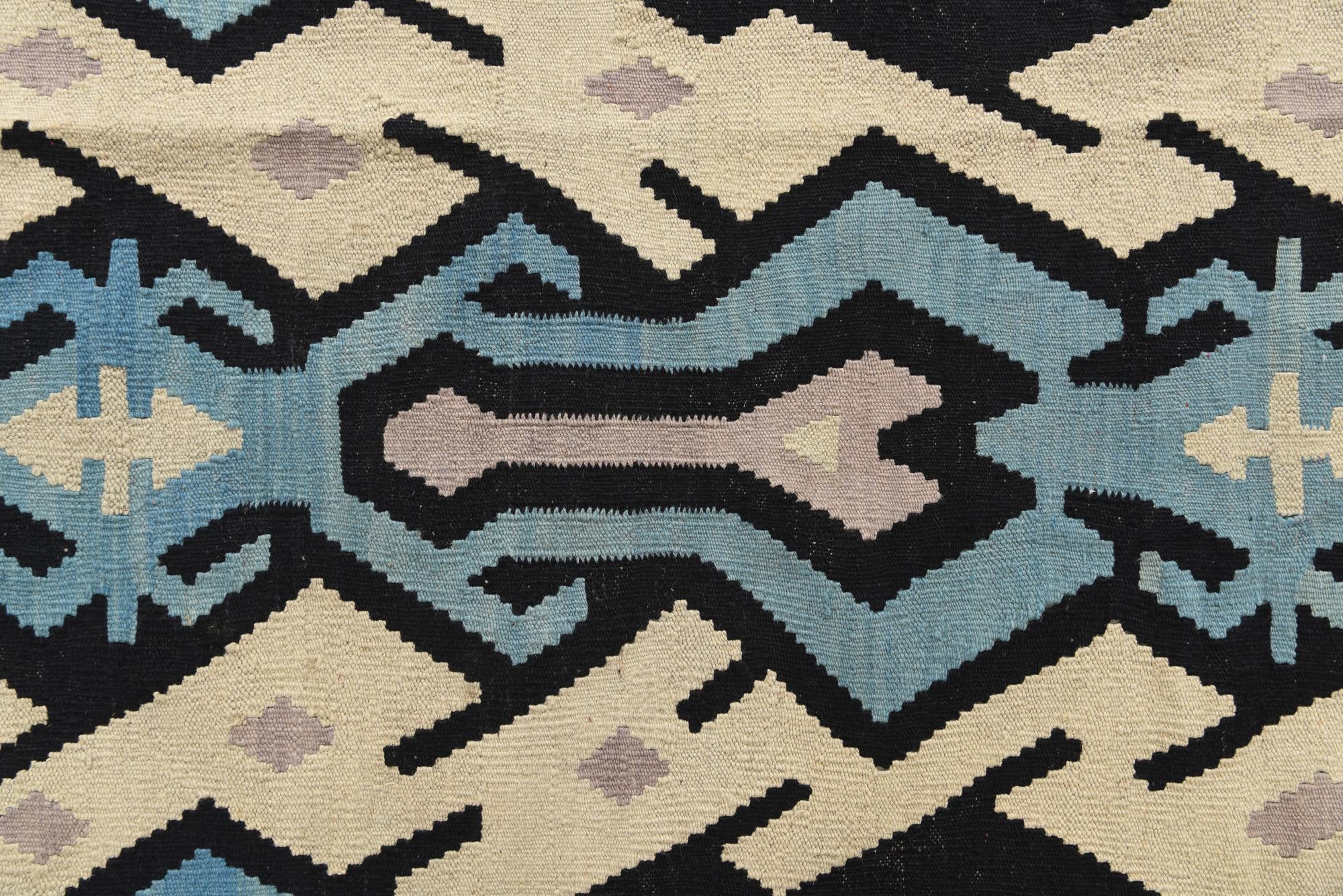 6' 2 x 7' 8 Hand Woven Kilim Modern Wool Rug