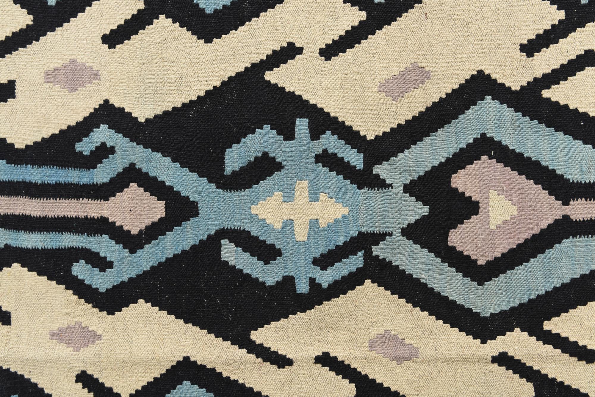 6' 2 x 7' 8 Hand Woven Kilim Modern Wool Rug
