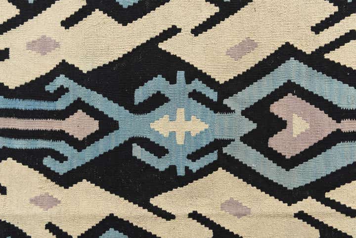 6' 2 x 7' 8 Hand Woven Kilim Modern Wool Rug