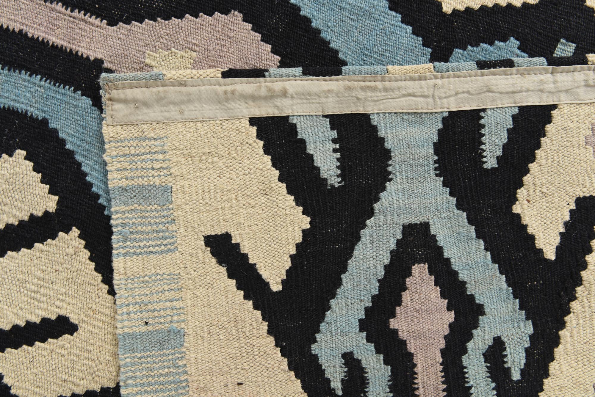 6' 2 x 7' 8 Hand Woven Kilim Modern Wool Rug