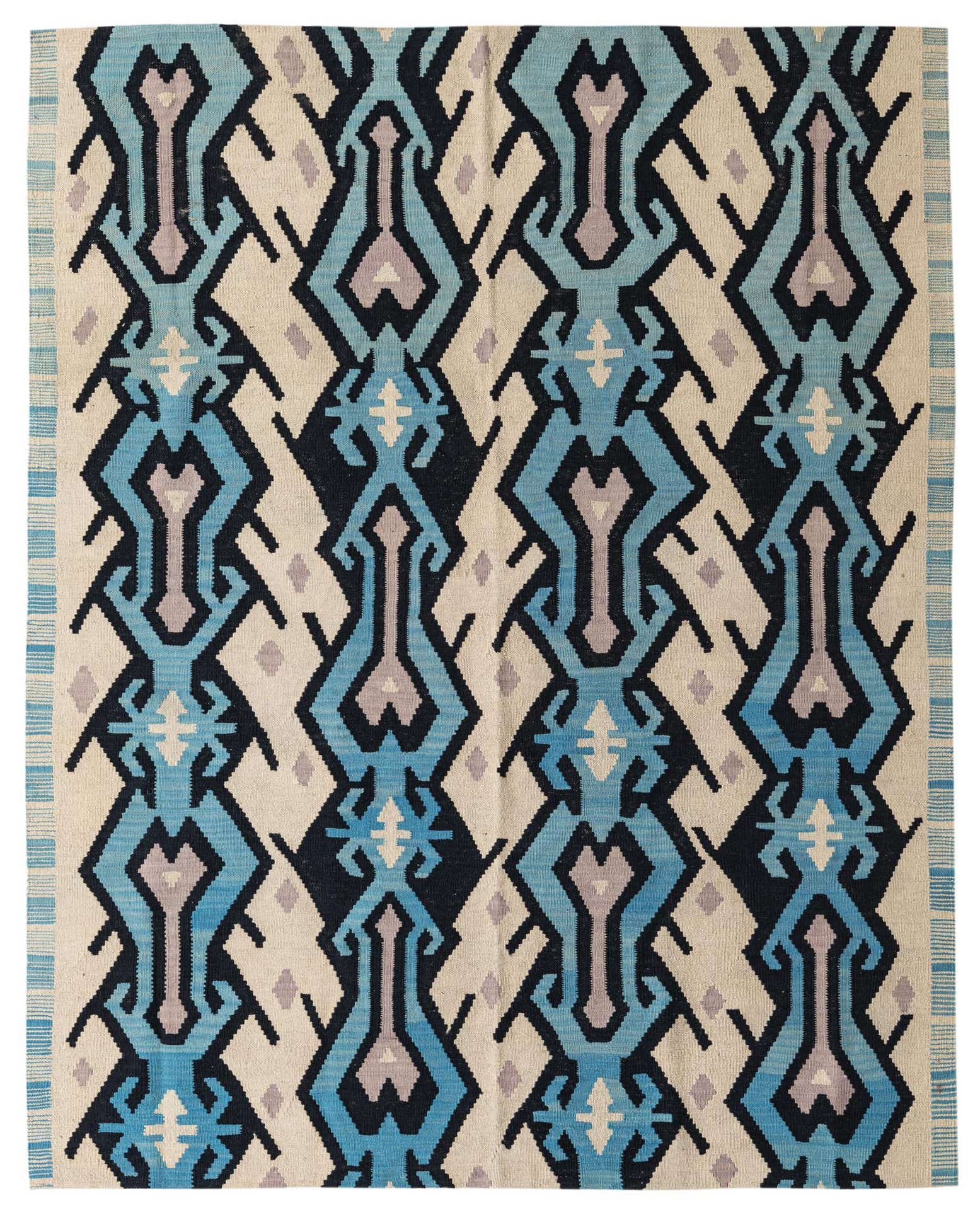 6' 2 x 7' 8 Hand Woven Kilim Modern Wool Rug