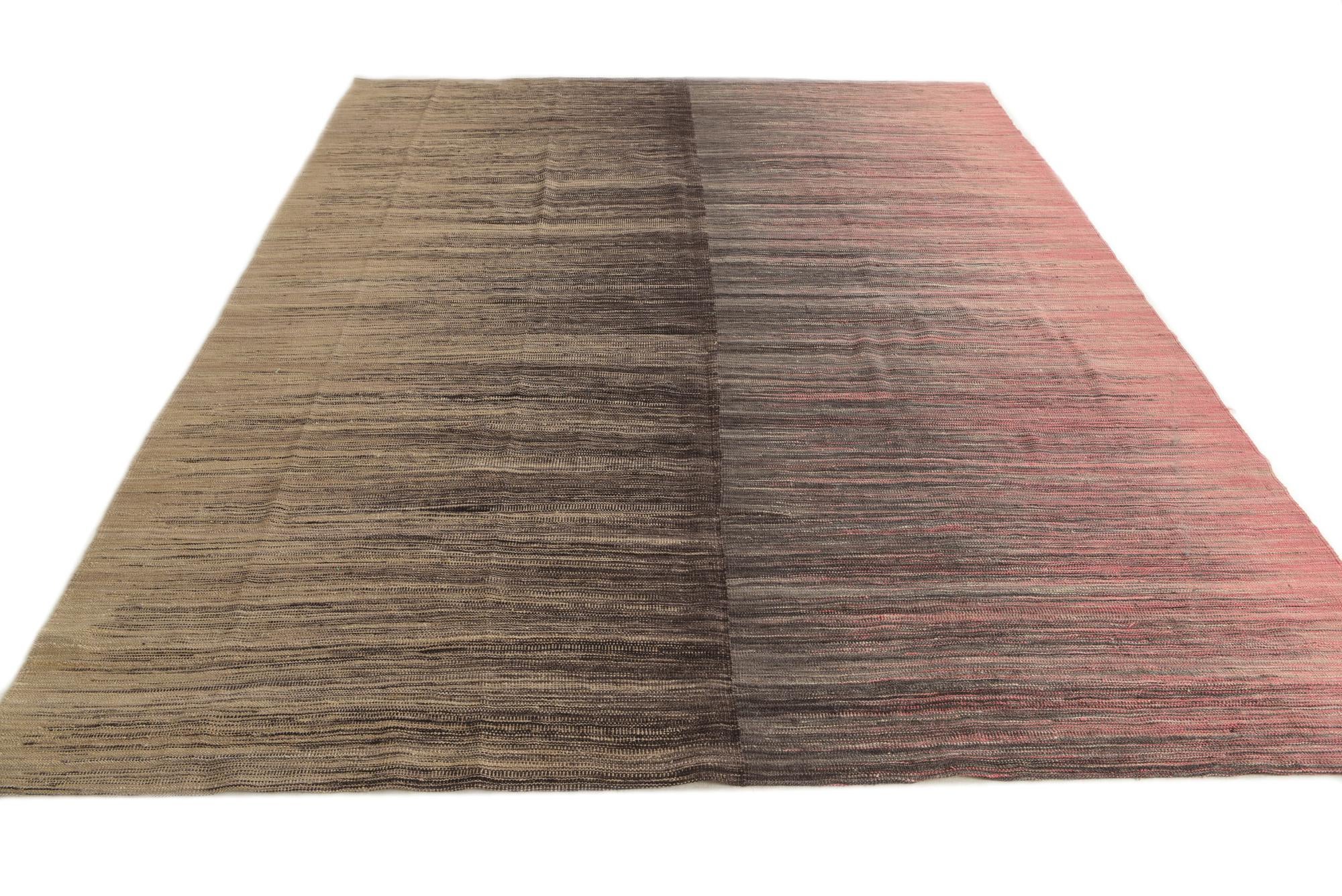 8' x 9' 7 Hand Woven Kilim Modern Wool Rug
