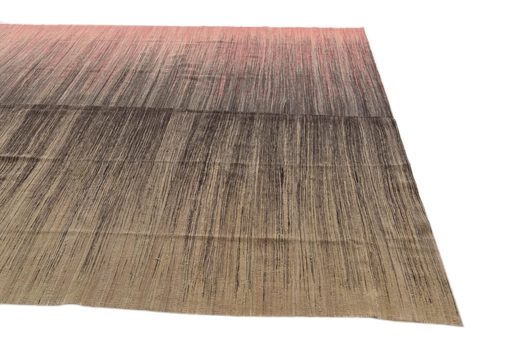 8' x 9' 7 Hand Woven Kilim Modern Wool Rug