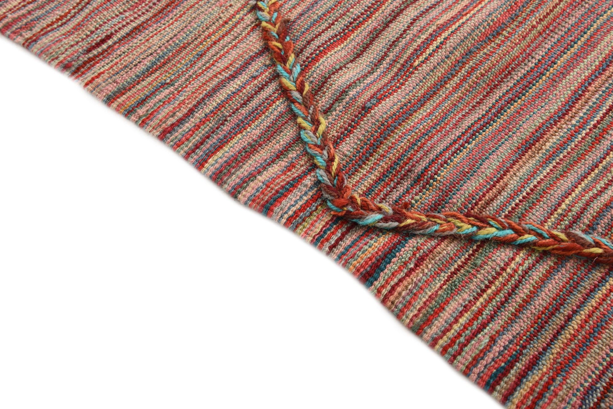 4' 7 x 6' 4 Hand Woven Kilim Modern Wool Rug