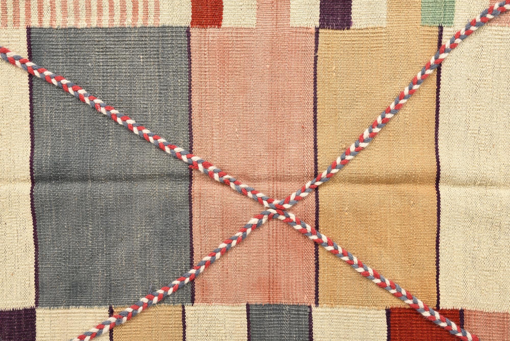 4' 8 x 6' 2 Hand Woven Kilim Modern Wool Rug