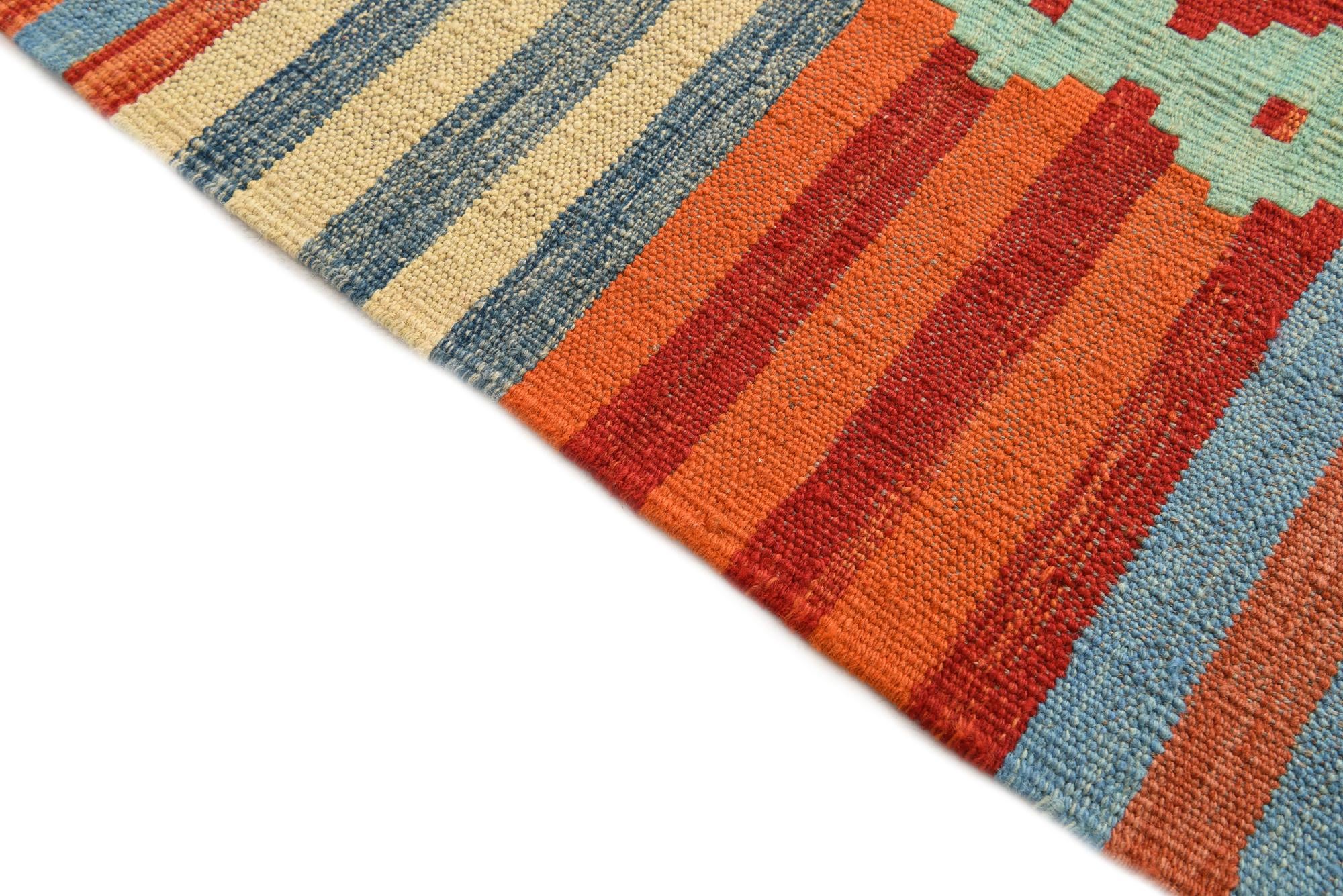 6' 7 x 9' 5 Hand Woven Kilim Modern Wool Rug