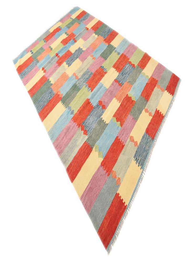 6' 6 x 9' 10 Hand Woven Kilim Modern Wool Rug