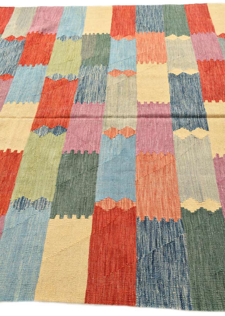 6' 6 x 9' 10 Hand Woven Kilim Modern Wool Rug