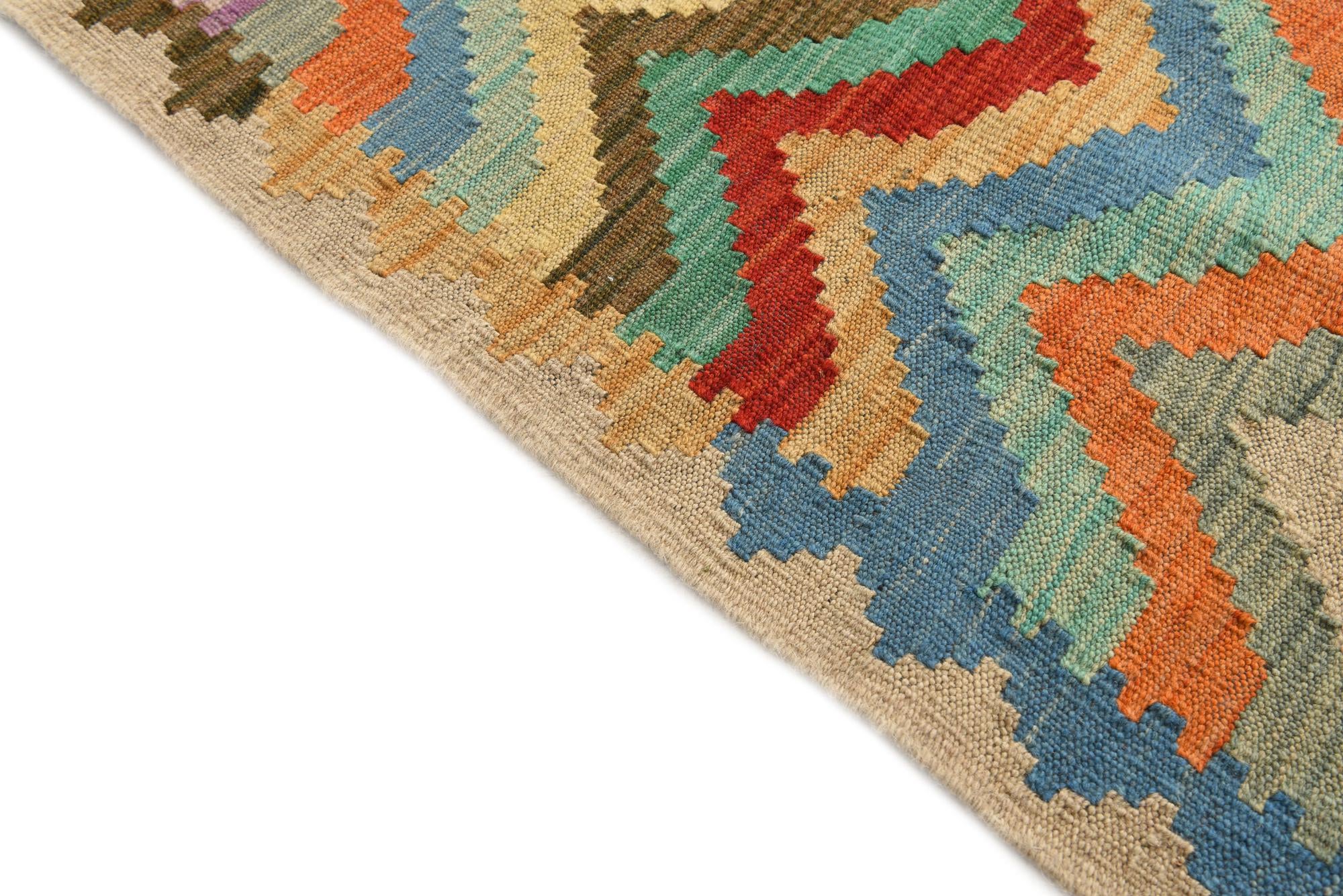 6' 8 x 9' 6 Hand Woven Kilim Modern Wool Rug