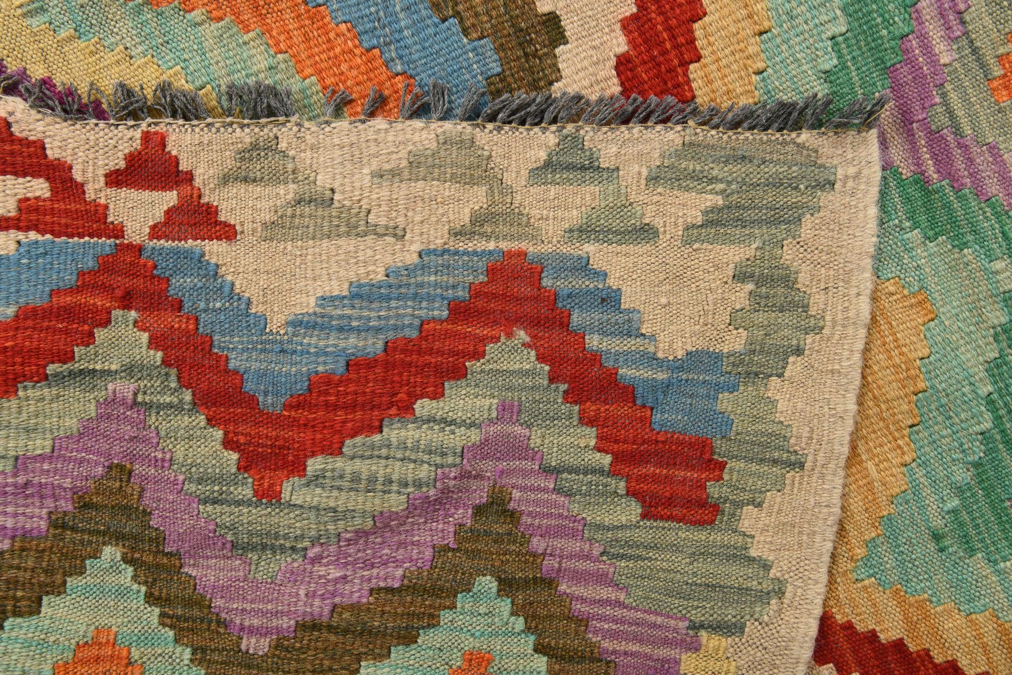6' 8 x 9' 6 Hand Woven Kilim Modern Wool Rug