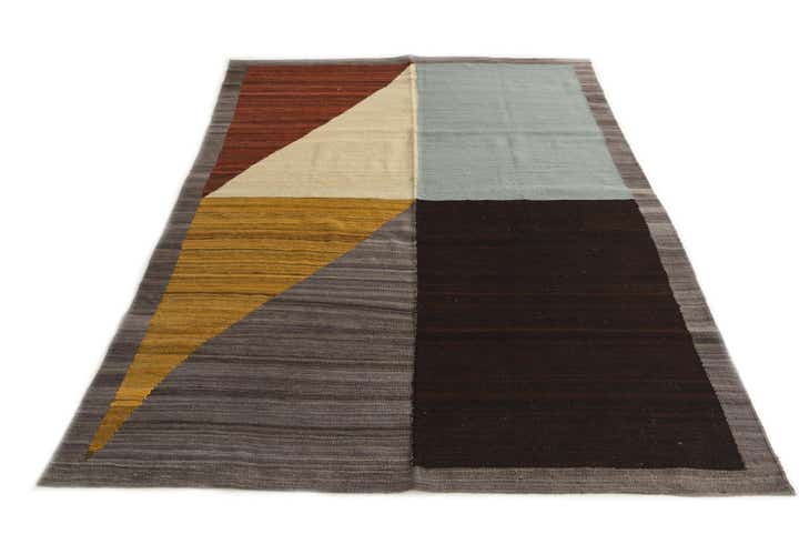 5' 9 x 8' Hand Woven Kilim Modern Wool Rug