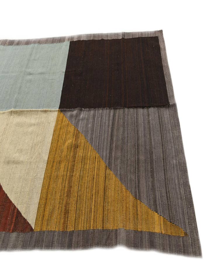 Detail image of 5' 9 x 8'  Hand Woven Kilim Modern Wool Rug